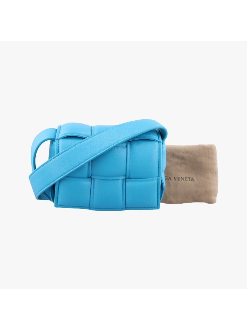Bottega Veneta Candy Cassette Blue Leather Shoulder Bag